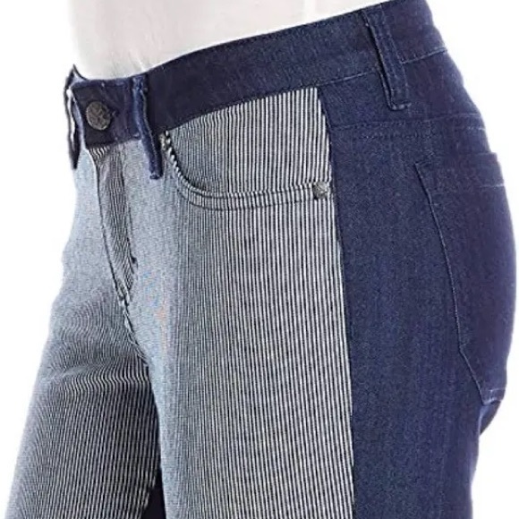 NEW prAna Indigo Stripe Jett Organic Cotton Capri Pants Size 4 Railroad Stripes - Picture 2 of 9